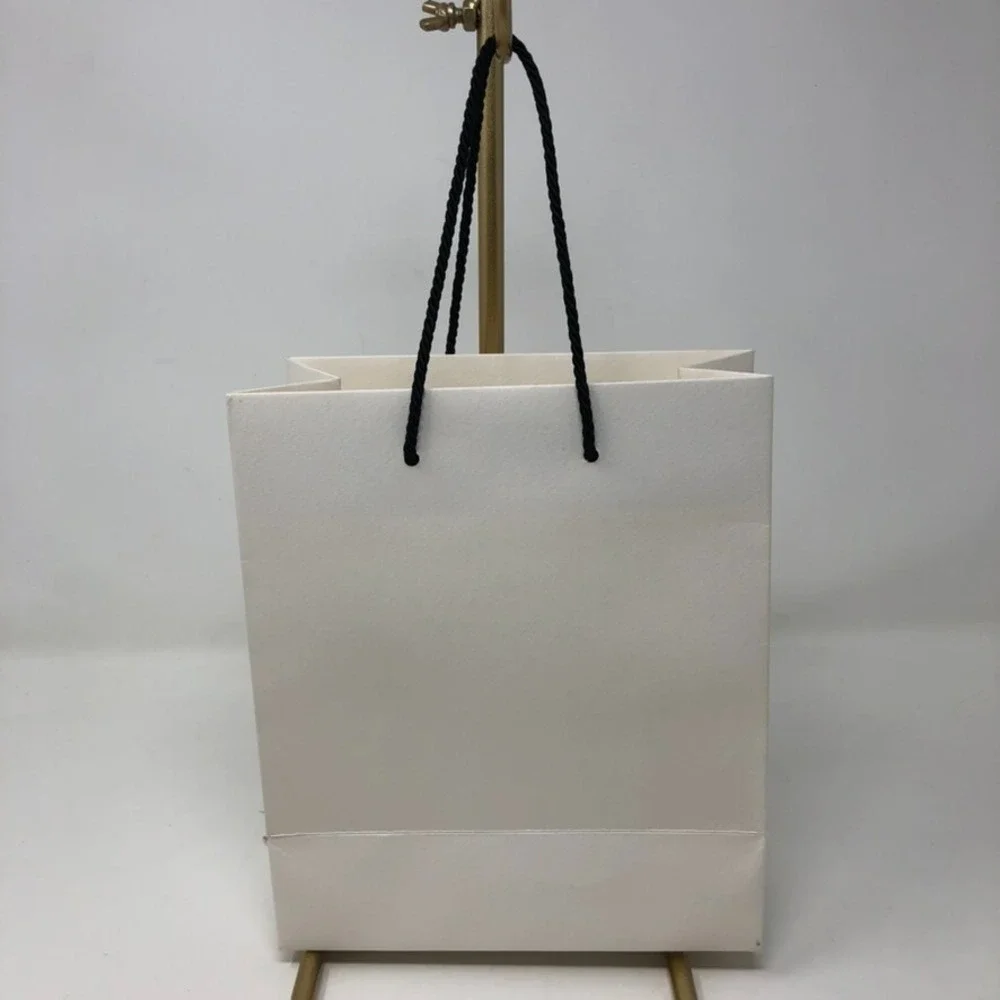 Authentic Chanel Gift Bag Shopping Small White Ribbon Flower Travel Storage